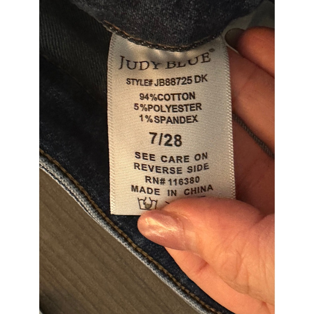 Judy Blue High Rise Cargo Jeans 7/28 Dark Wash Straight Leg Utility Y2K Stretch - Picture 7 of 7